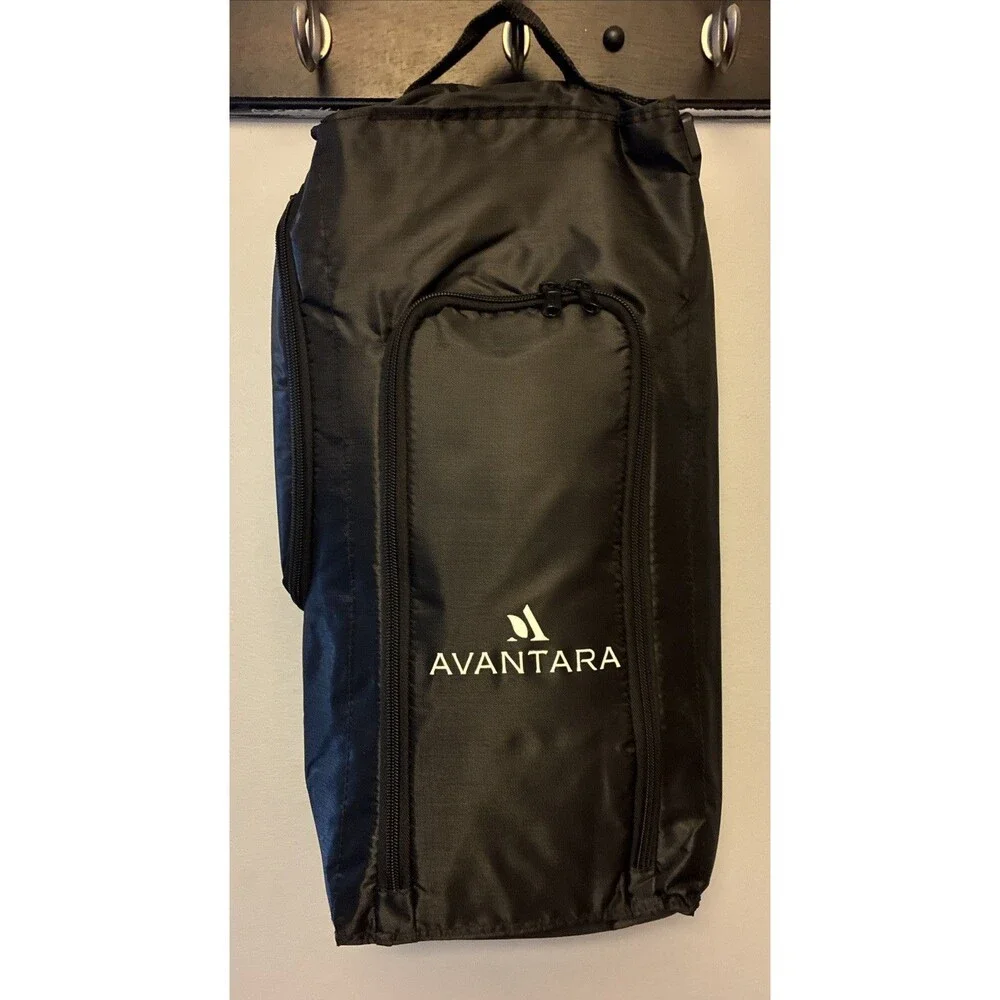 Insulated Food Bag Travel Food Tote Black Soft W/ Adjustable Strap Cold Packs L